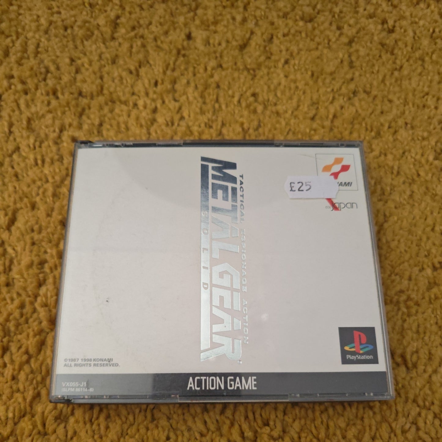 PS1 PLAYSTATION * METAL GEAR SOLID * Japan  SPINE REG STICKERS NEAR MINT