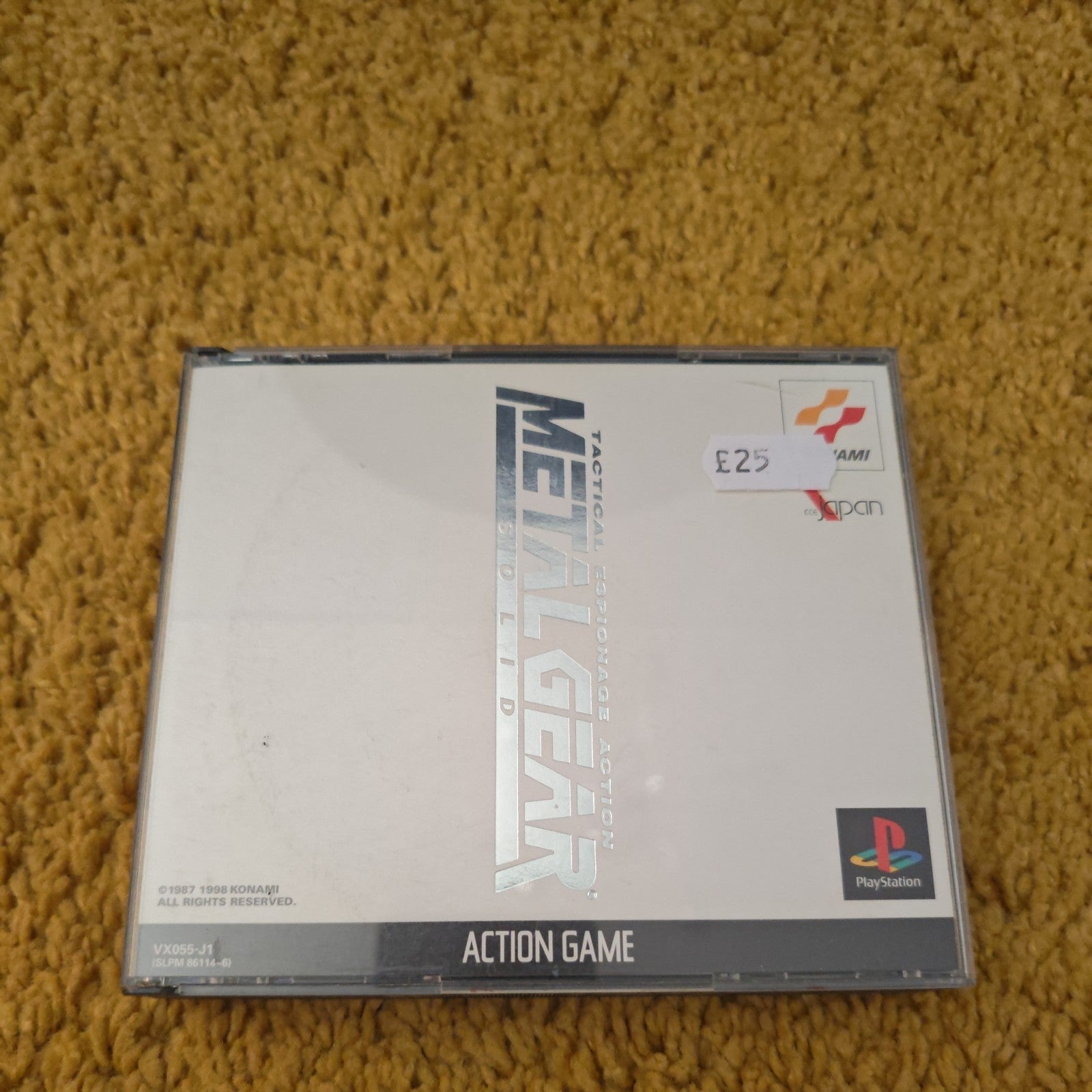 PS1 PLAYSTATION * METAL GEAR SOLID * Japan  SPINE REG STICKERS NEAR MINT