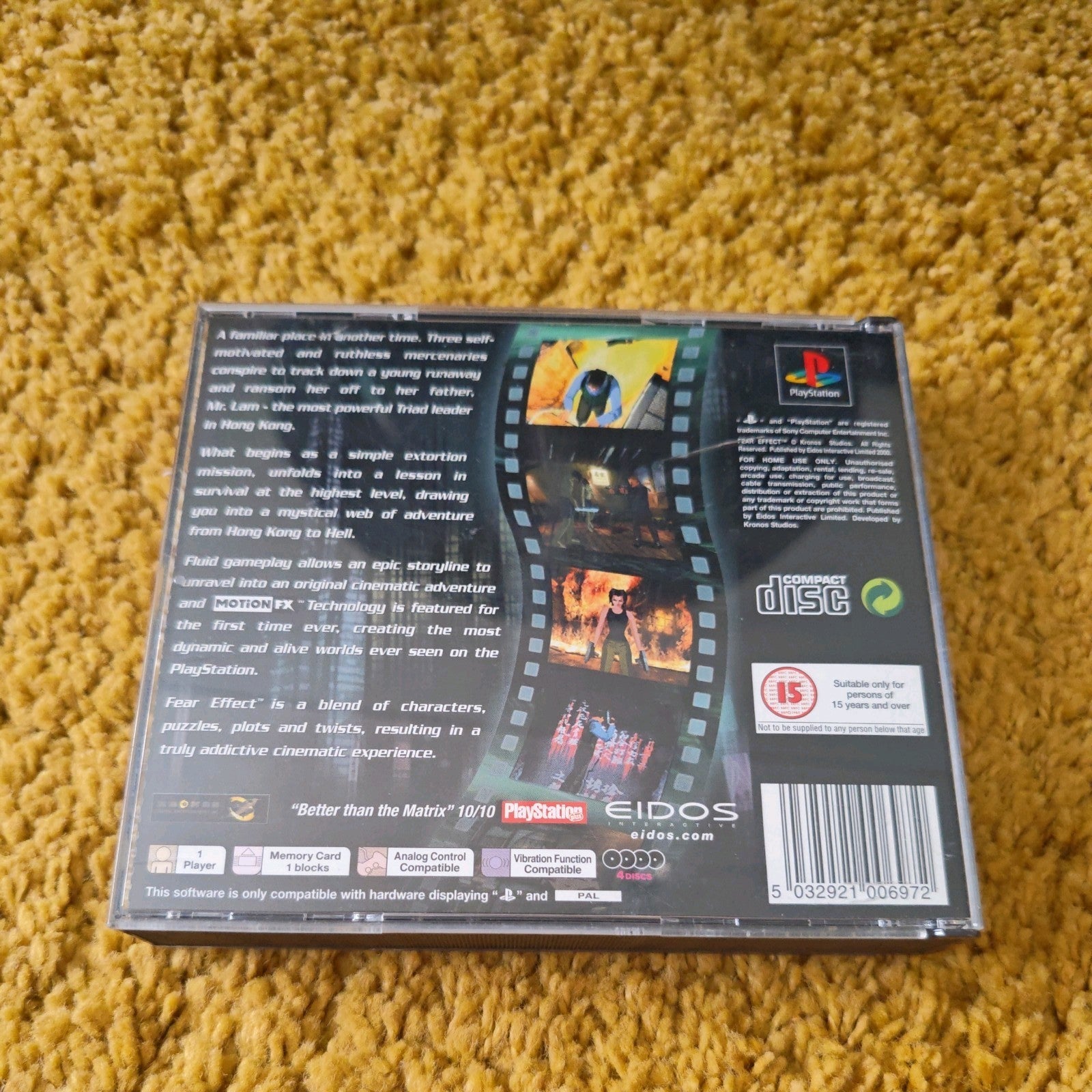 Fear Effect - PS1 Game 4 disc vgc 