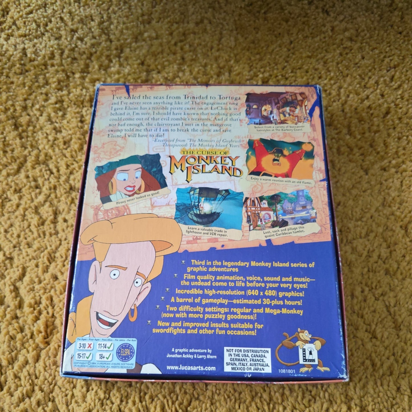 Curse of Monkey Island Lucas Arts CD ROM Big Box PC Game Complete Free UK P+P