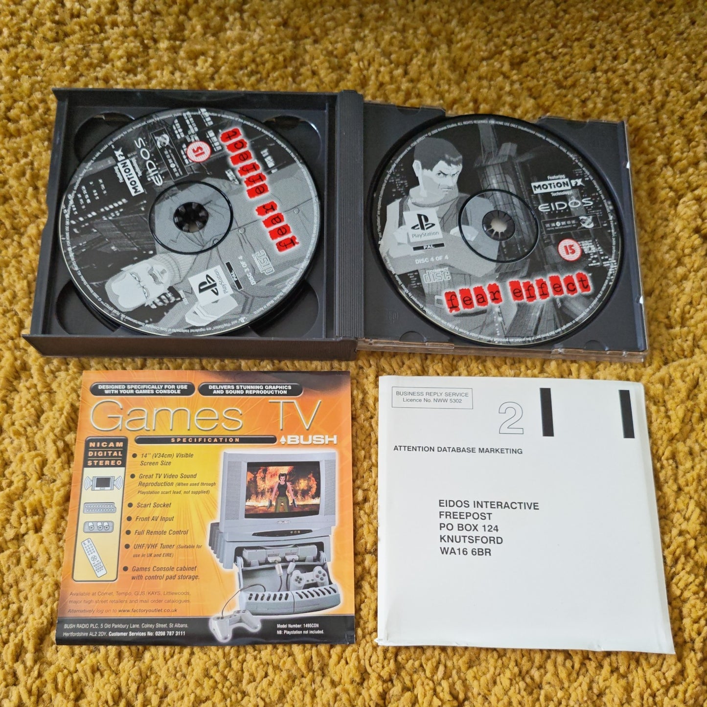 Fear Effect - PS1 Game 4 disc vgc 