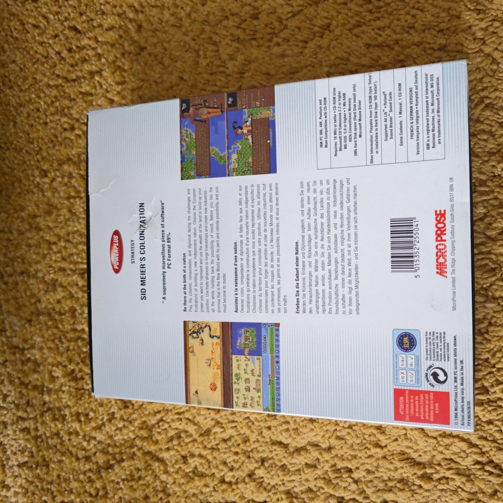 1994 PC BIG BOX GAME - MICRO PROSE SID MEIERS COLONIZATION - GREAT CONDITION